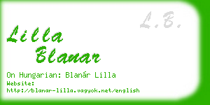 lilla blanar business card